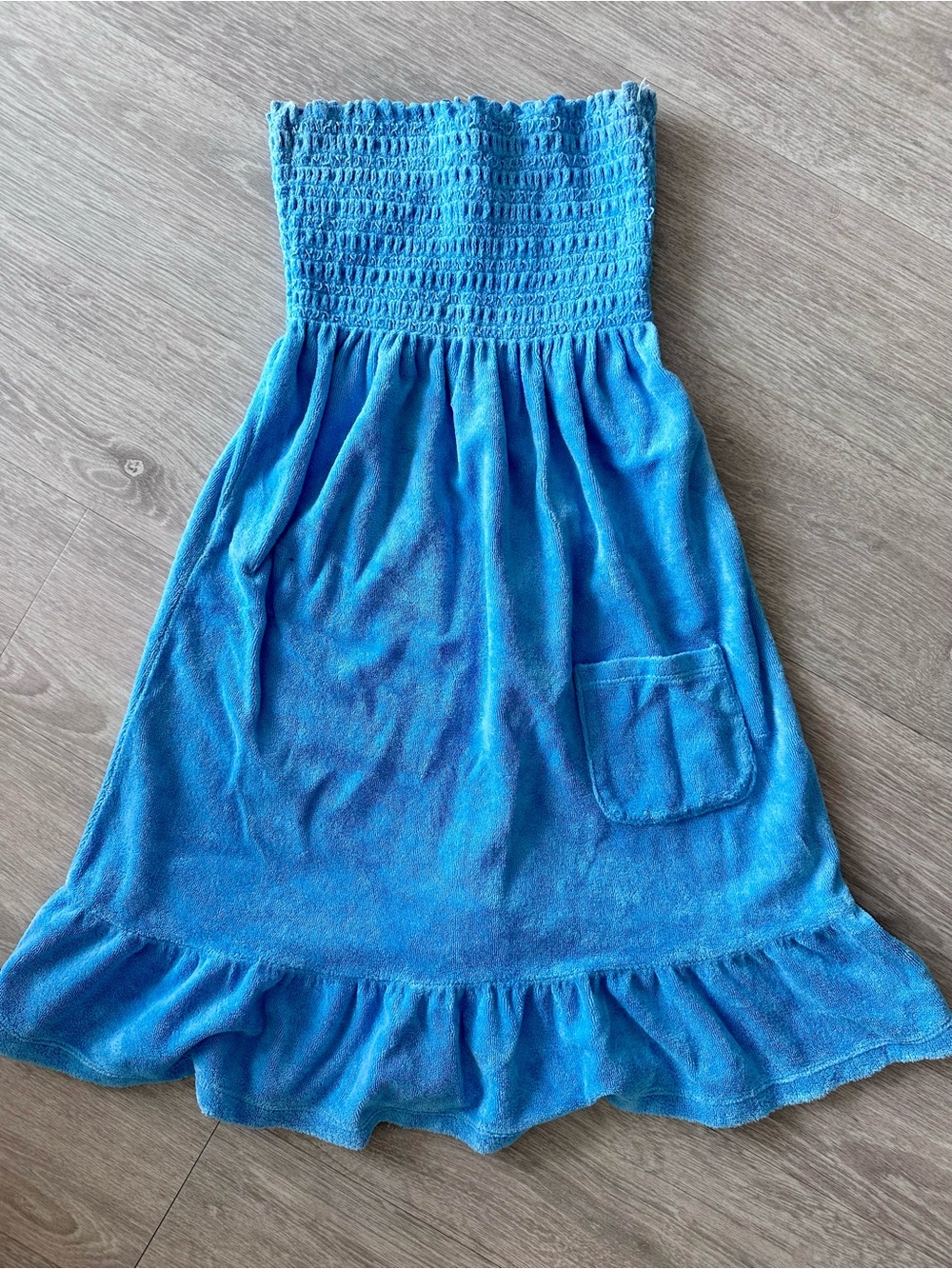 Juicy Couture Blue Strapless Terry Dress